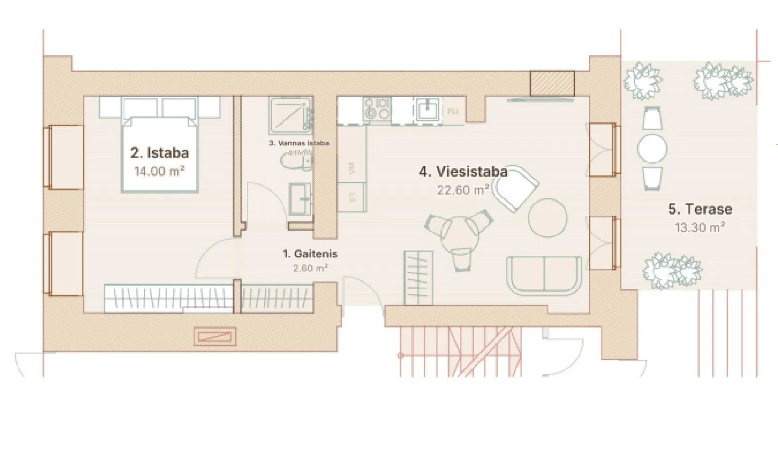 Wohnung 2 zimmer 58 m² Riga, Lettland